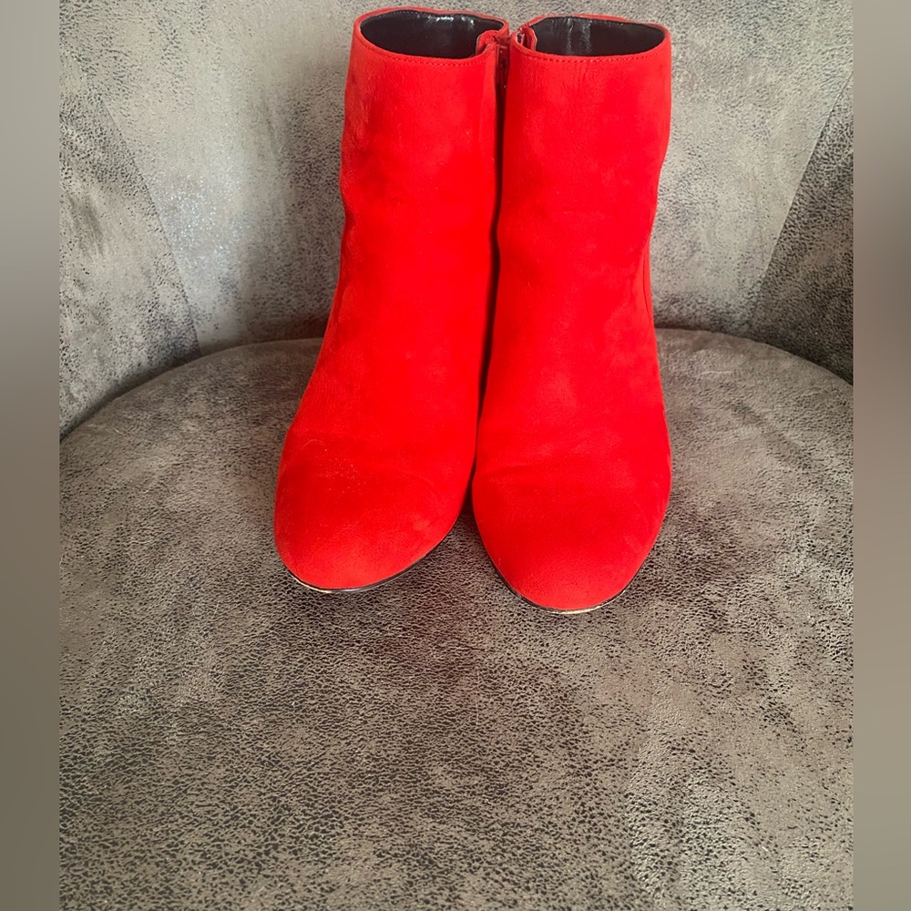 INC Red Suede Ankle Boots